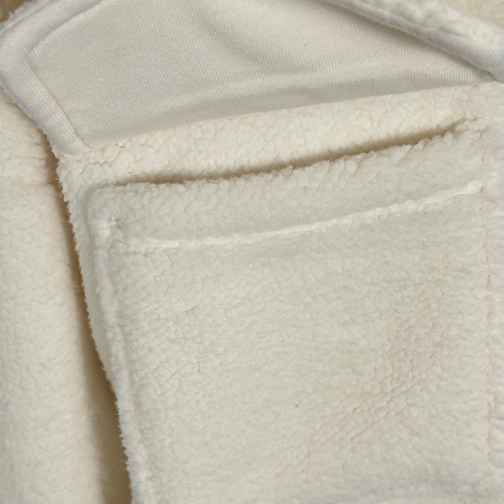 Abercrombie Kids Cream Sherpa Faux Fur Half Zip Fleece Pullover Sweatshirt 15/16 - Picture 6 of 8